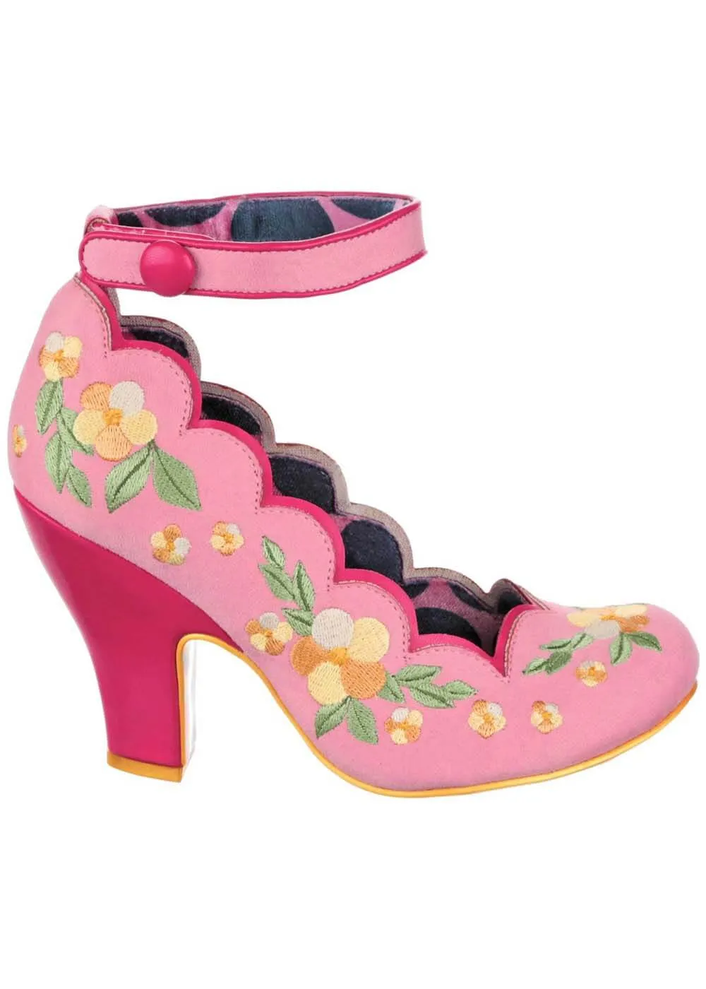 Irregular Choice Fleur De Leaf Floral Pumps Pink