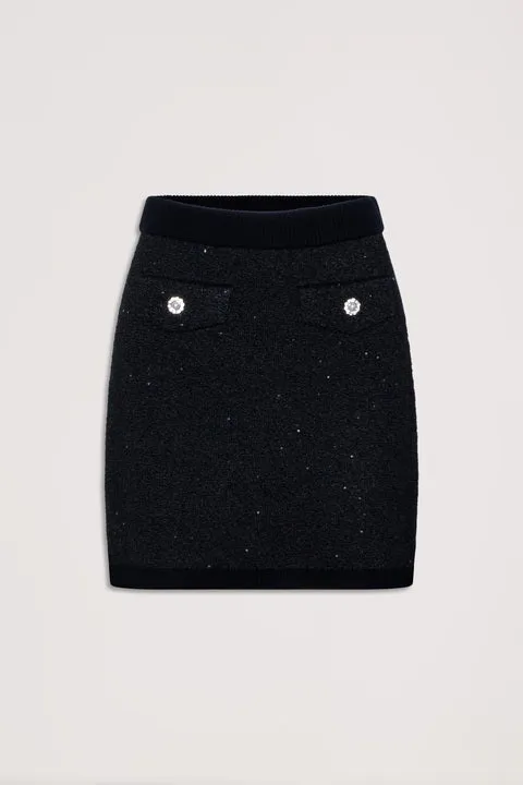 Jane Metallic Knit Mini Skirt