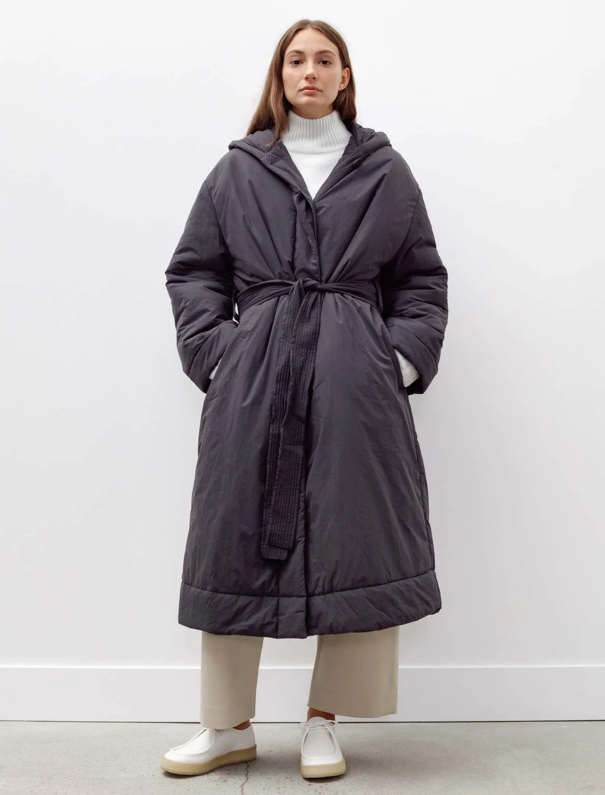 Kariba Belted Wrap Puffer Coat - Black