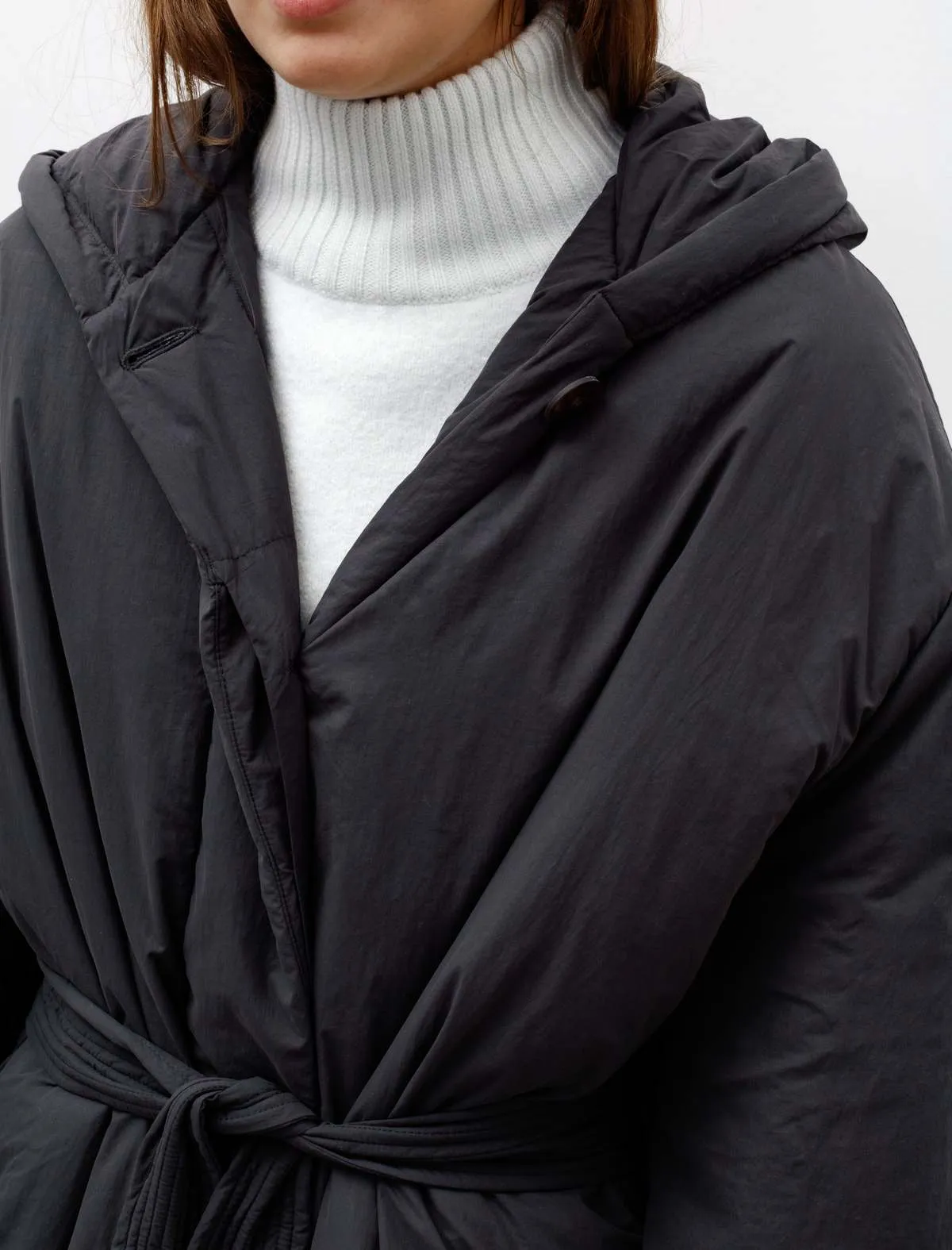 Kariba Belted Wrap Puffer Coat - Black