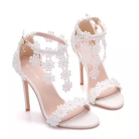 Lace Ankle Strap Sandals, Bridal Wedding Shoes