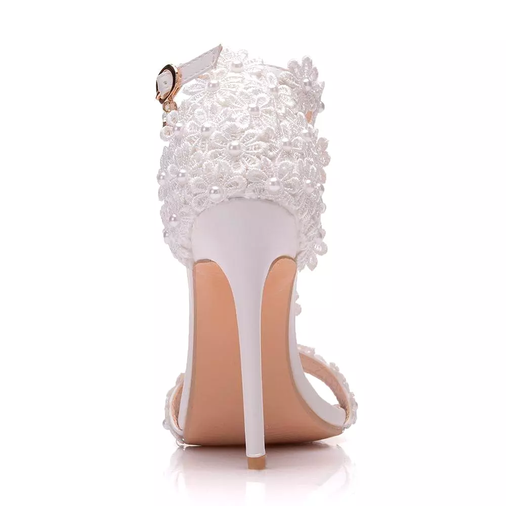 Lace Ankle Strap Sandals, Bridal Wedding Shoes