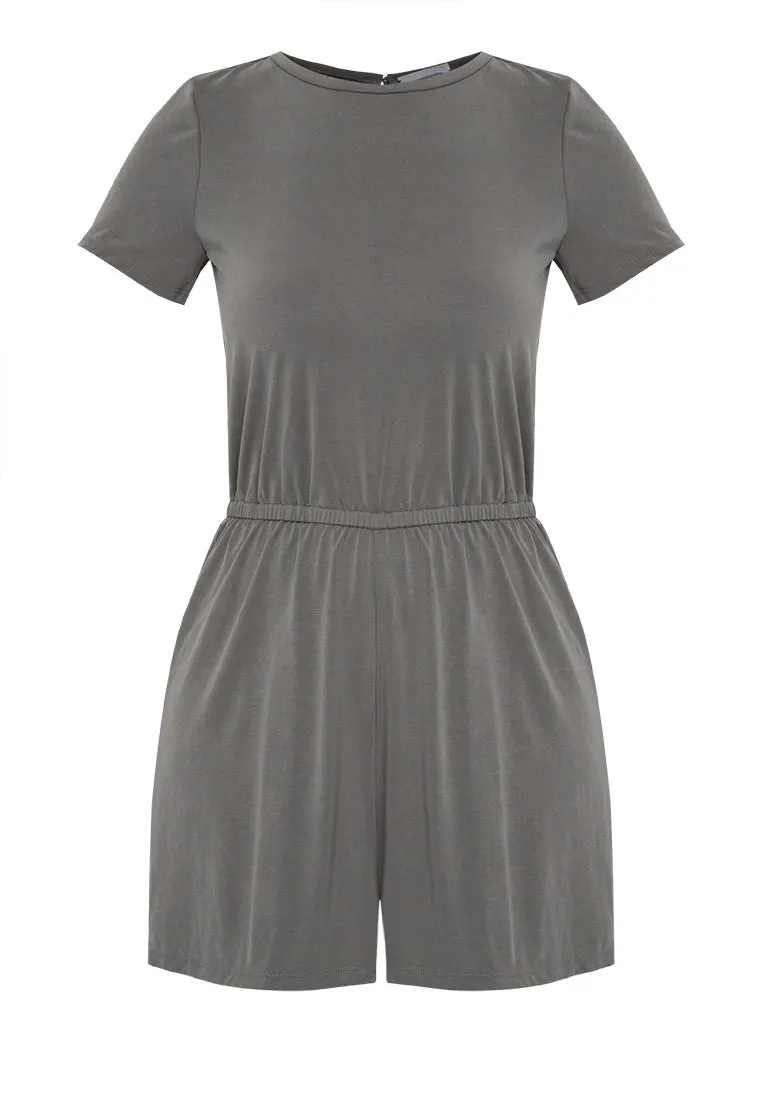 LEIGHTON Shortsleeve Ribbed Romper