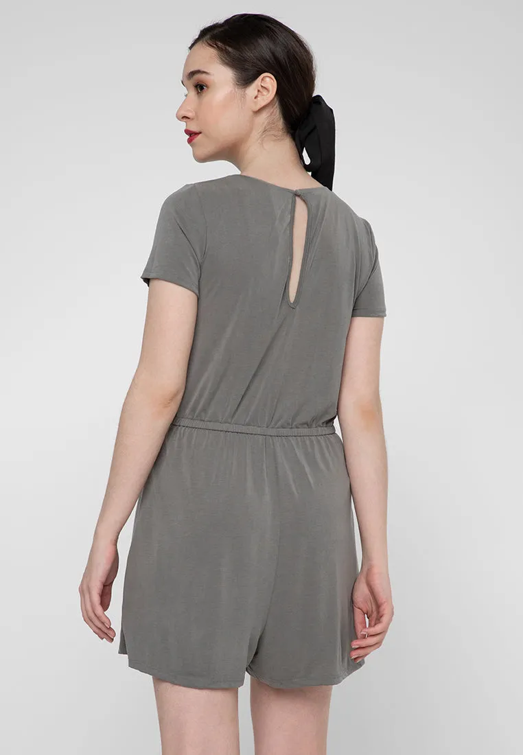 LEIGHTON Shortsleeve Ribbed Romper