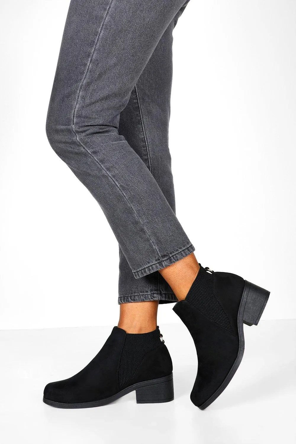 Low Block Heel Chelsea Boots