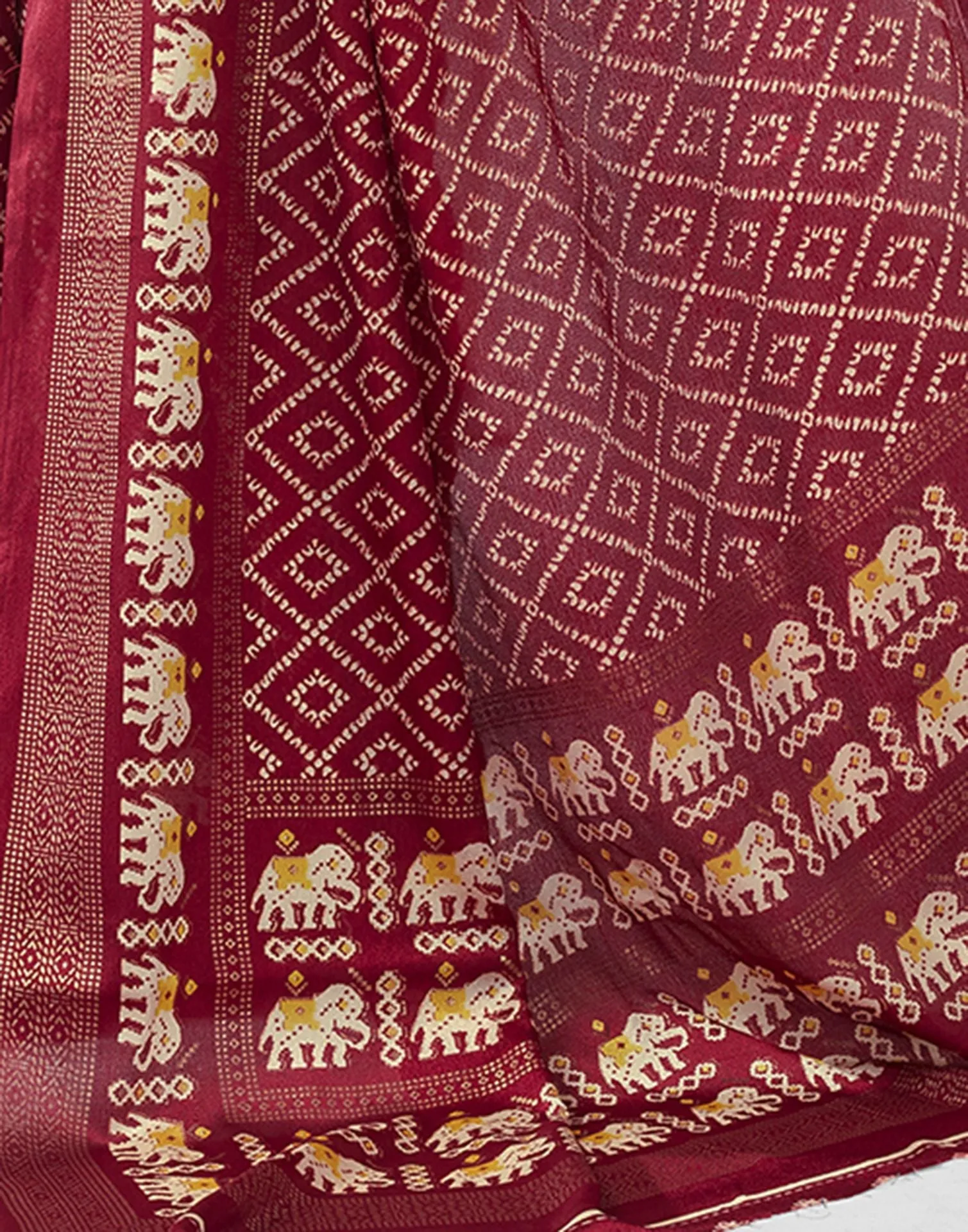 Maroon Printed Saree