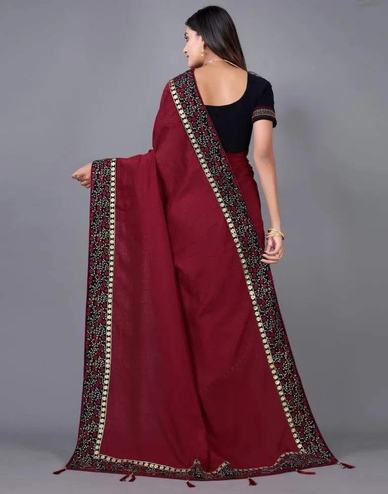 Maroon Silk Saree