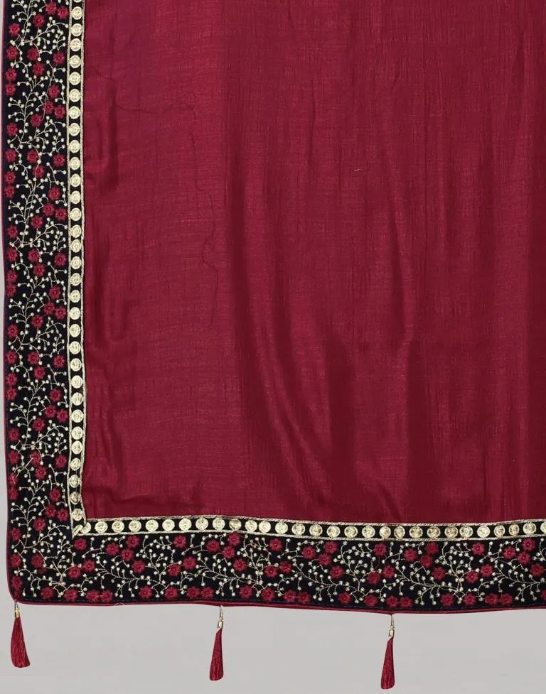 Maroon Silk Saree