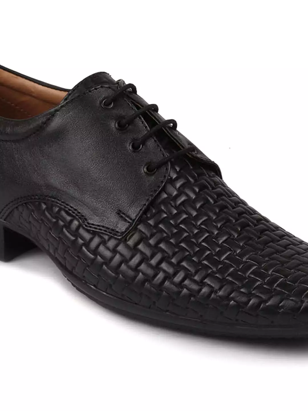 Men Black Formal Leather Lace Up Shoes