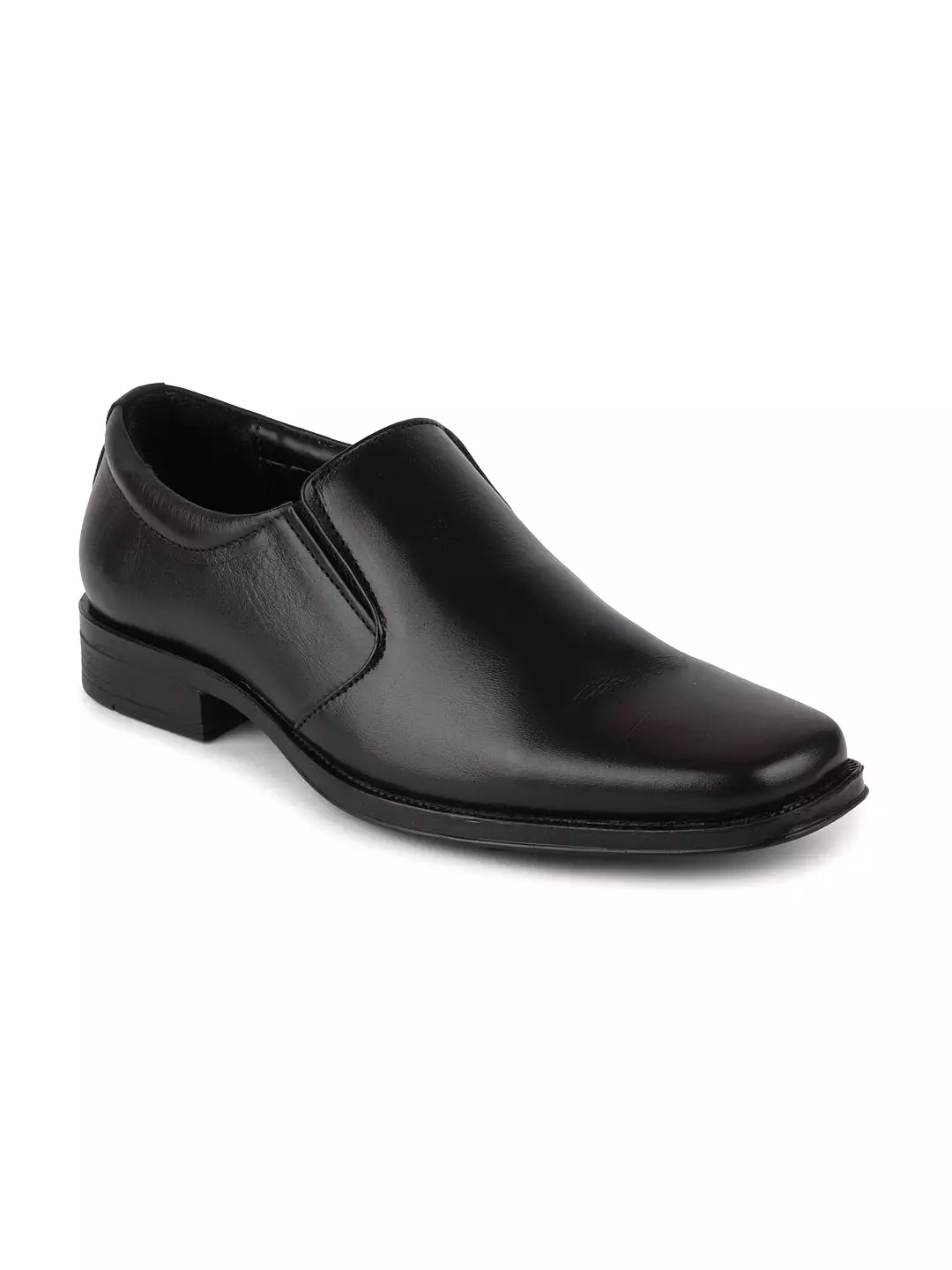 Men Black Formal Leather Slip-On Shoes