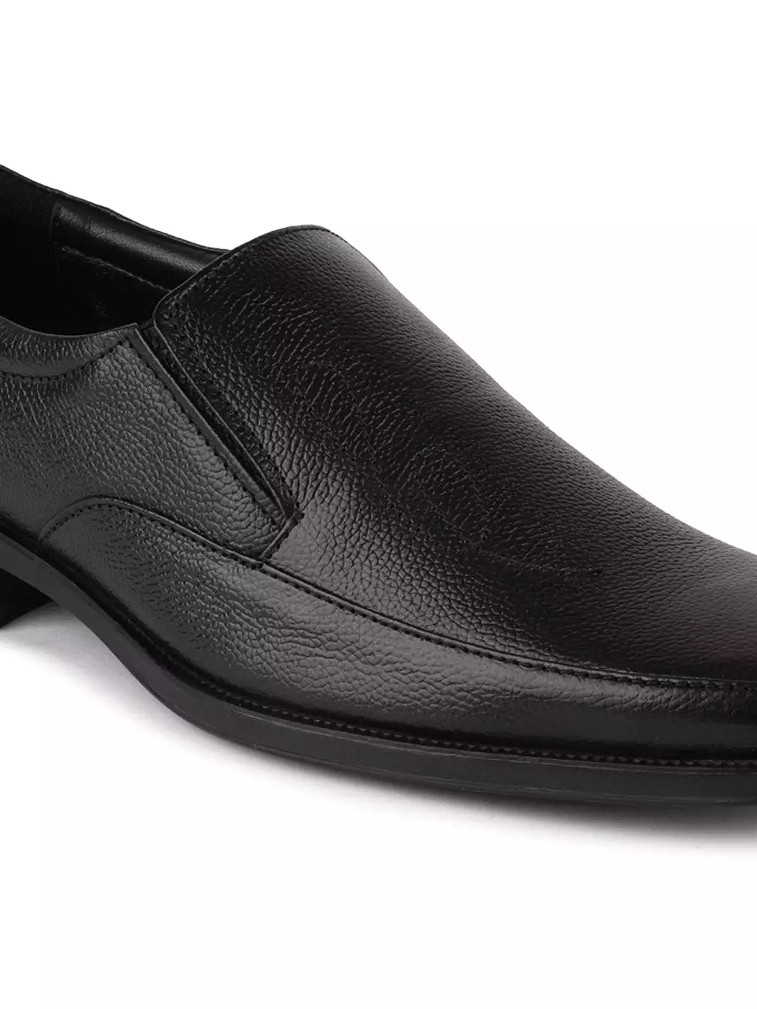 Men Black Plus Size Genuine Leather Formal Slip On Shoes