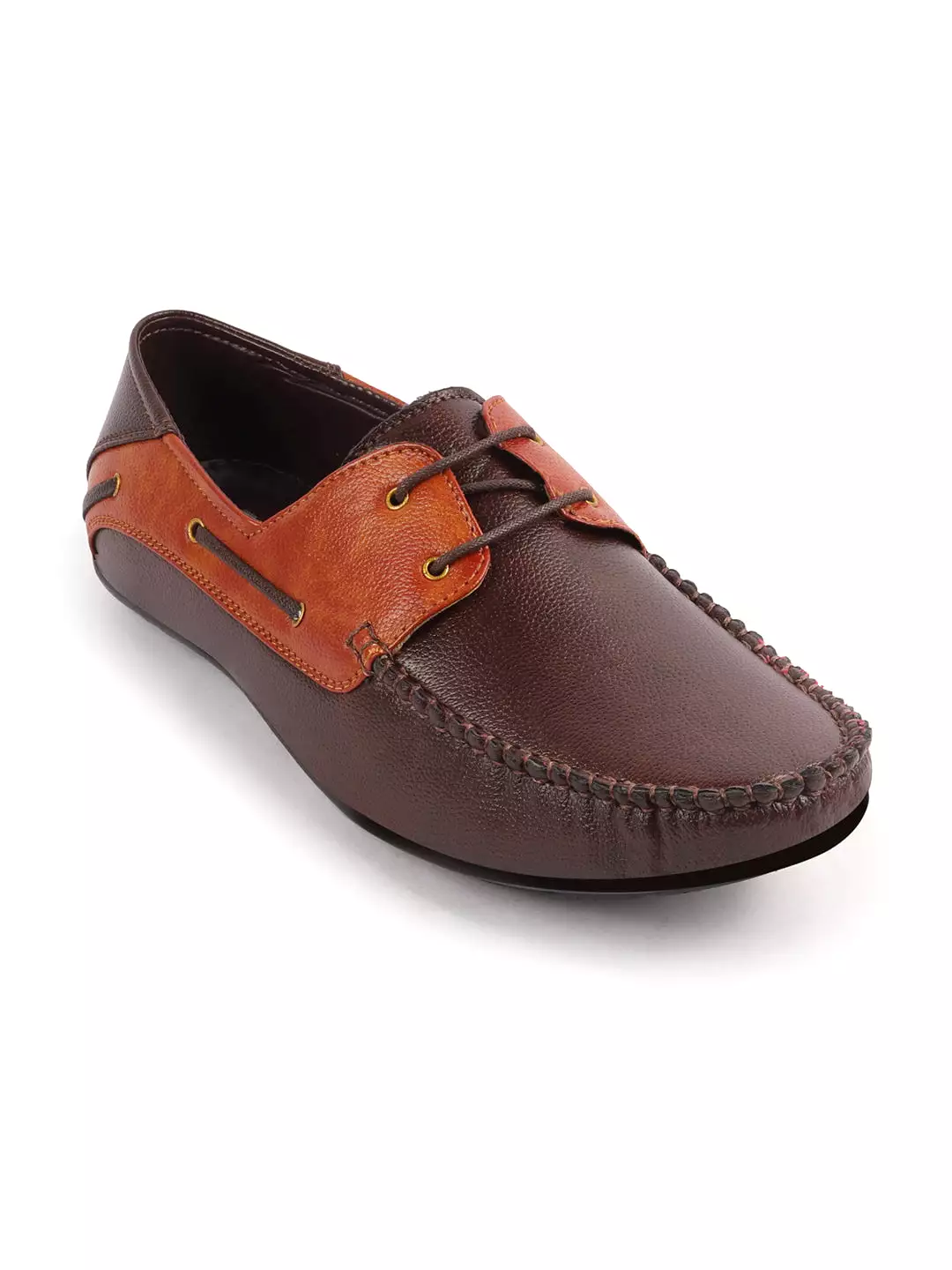 Men Brown Casual Slip-On Boat Shoes