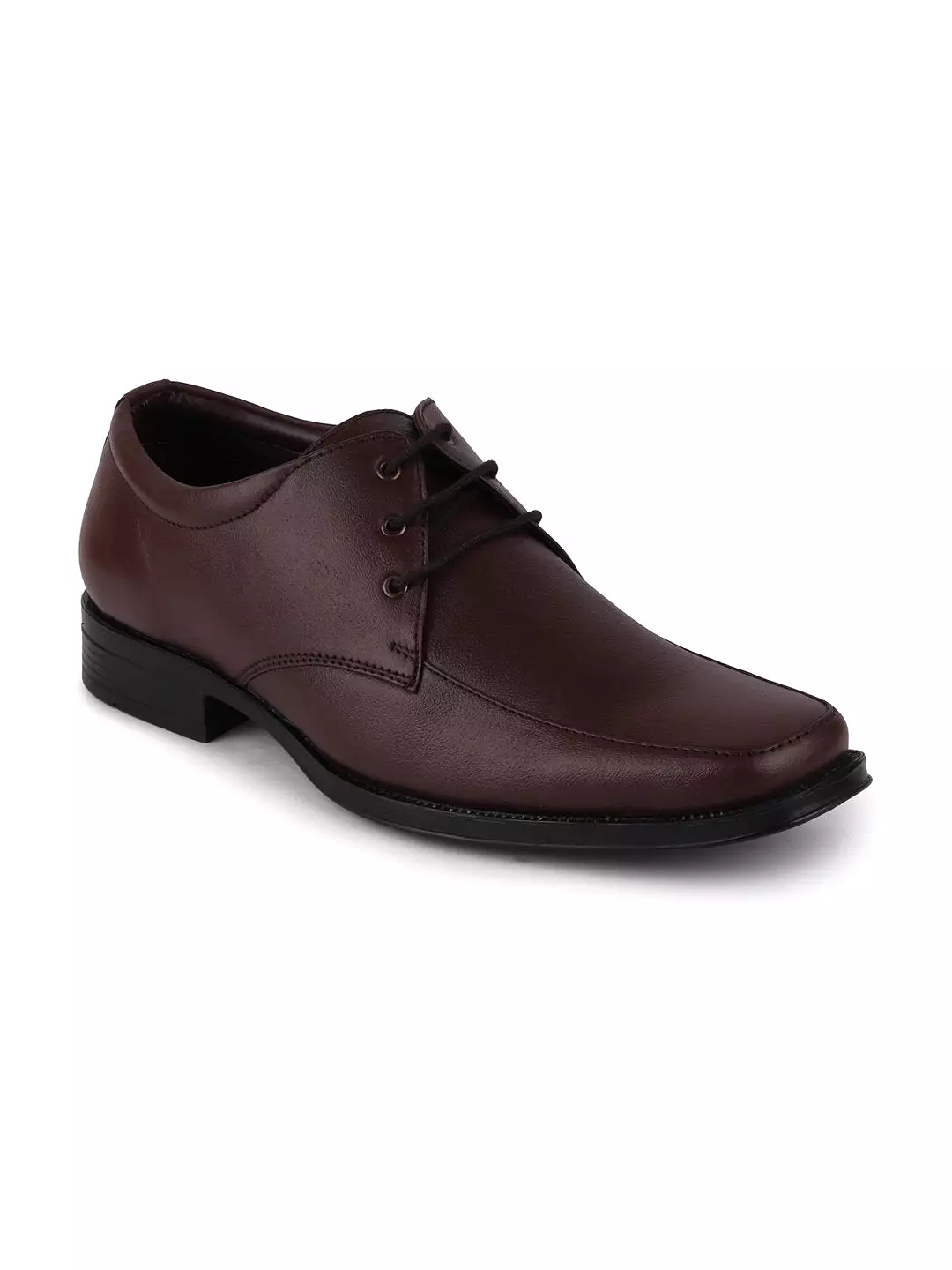 Men Brown Formal Leather Lace-Up Derby Shoes