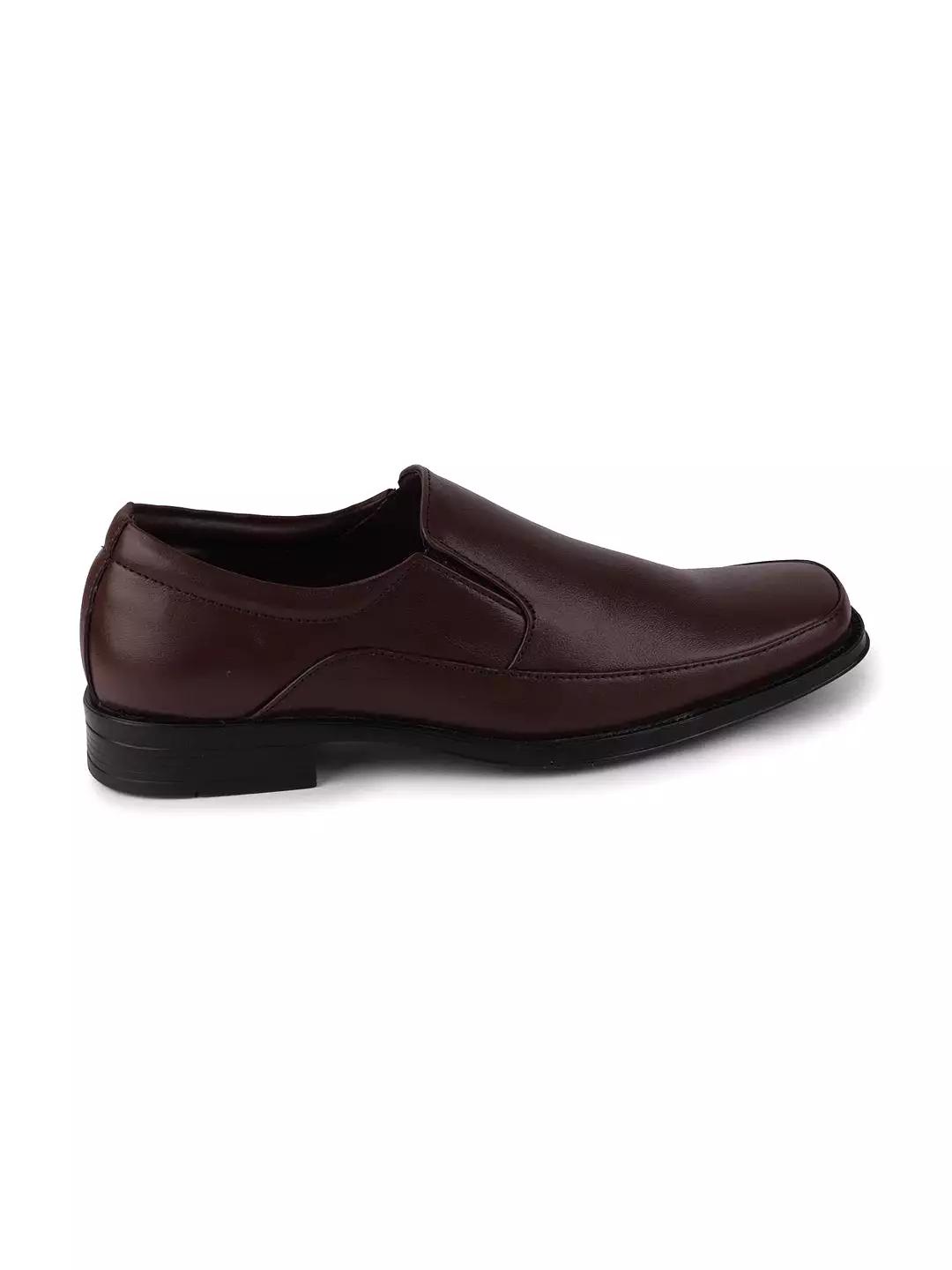 Men Brown Formal Leather Slip-On Shoes