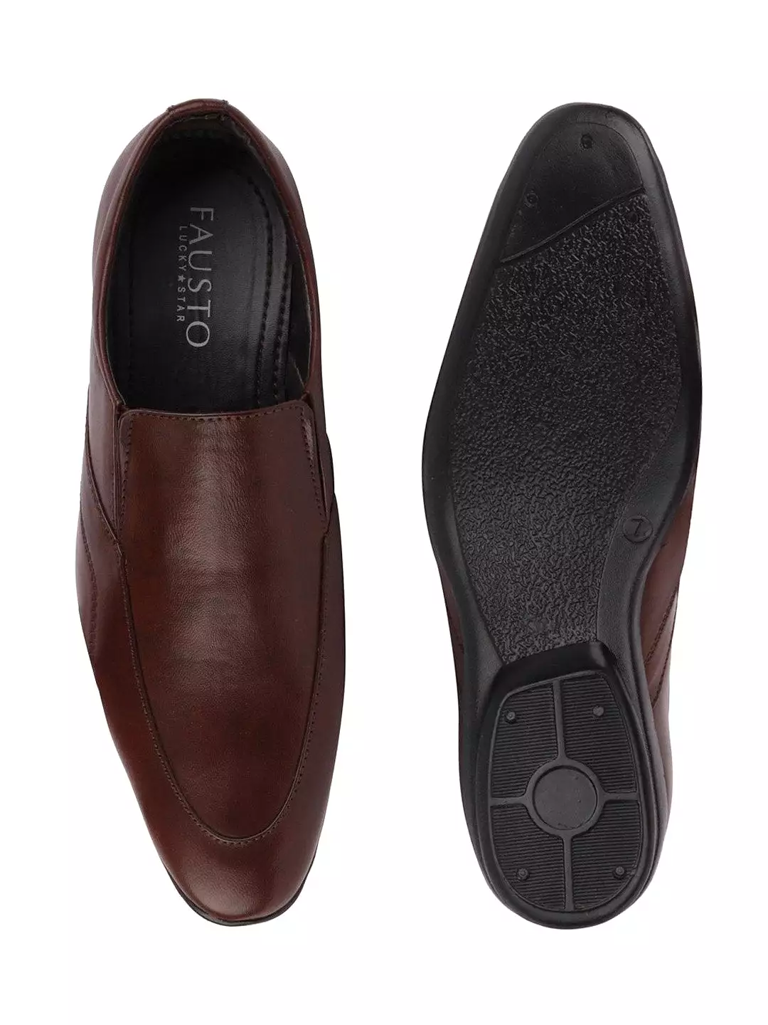 Men Brown Formal Slip-On Shoes