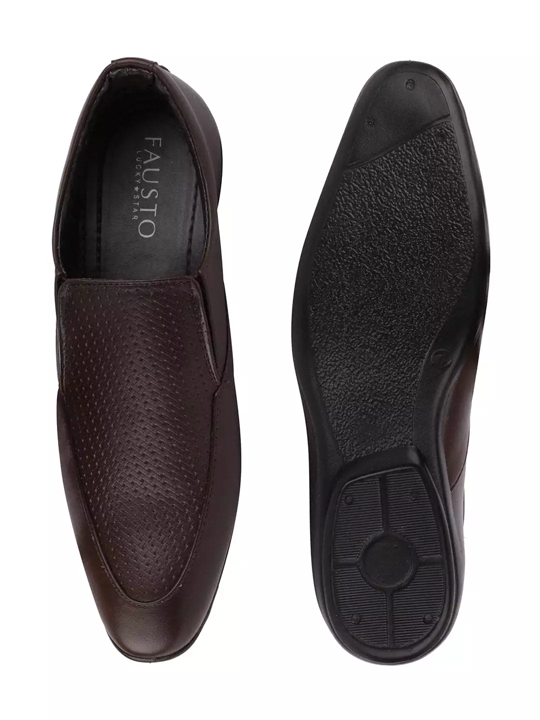 Men Brown Formal Slip-On Shoes