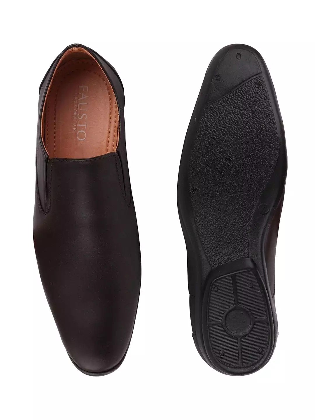 Men Brown Formal Slip-On Shoes