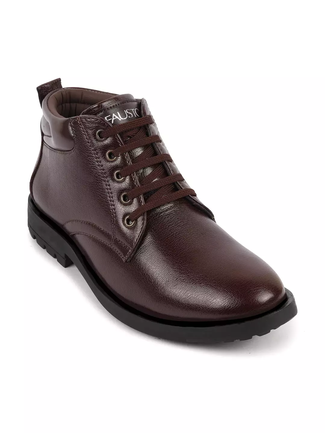 Men Brown Mid Top Fashion Lace-Up Outdoor Biker Chukka Boots