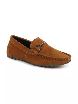 Men Cheeku Horsebit Buckle Suede Leather Slip On Driving Loafers