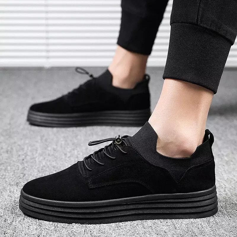 Men Fashion Casual Sneakers Flat Heel Leisure Walking Shoes Low Top Lace-Up Shoe