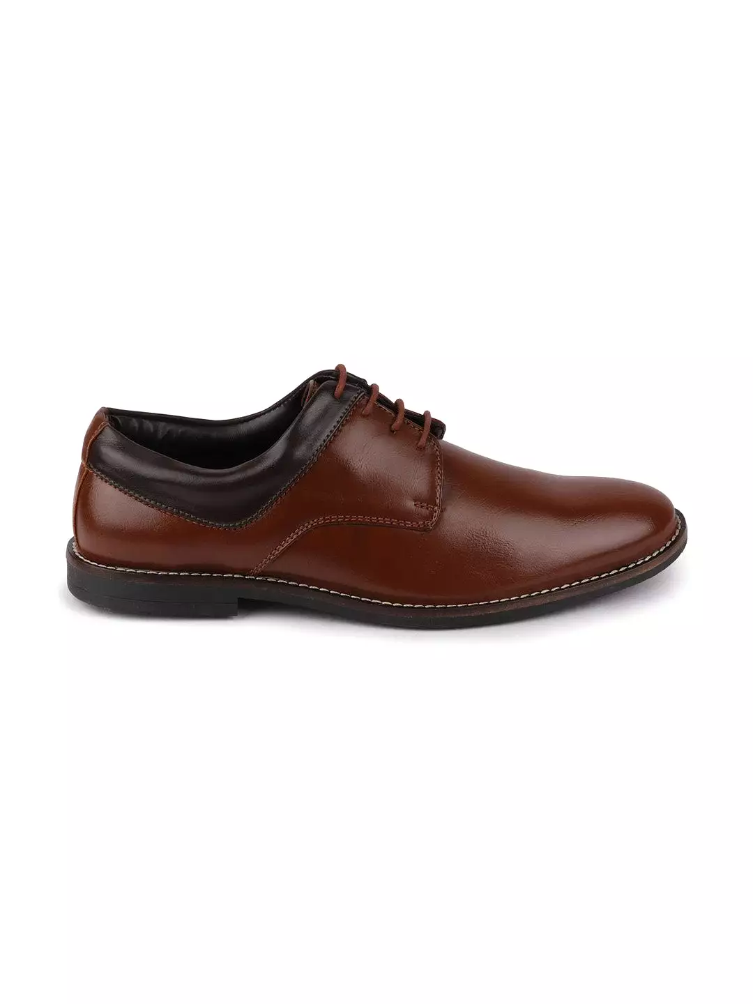 Men Tan Formal Lace-Up Oxford Shoes