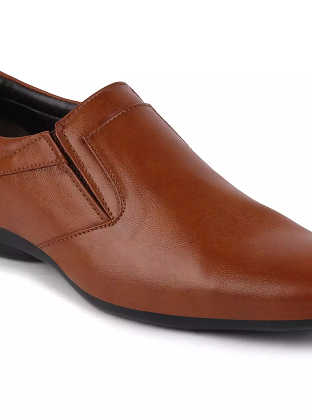 Men Tan Formal Slip-On Shoes