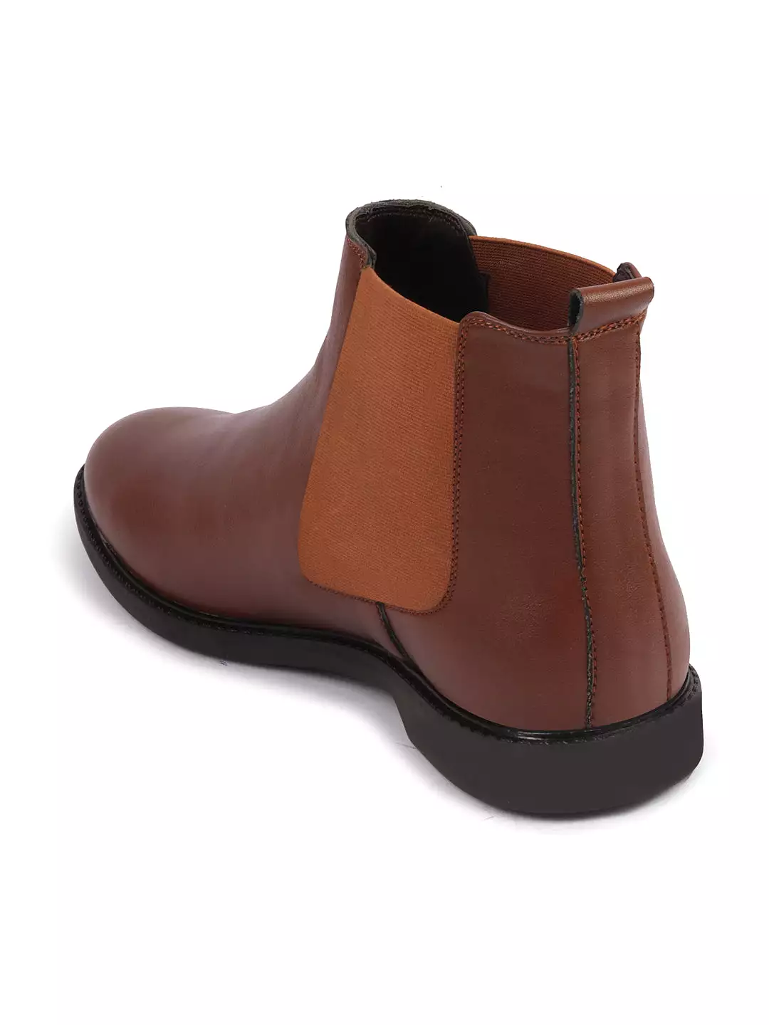 Men Tan High Ankle Slip On Outdoor Fashion Winter Chelsea Boots