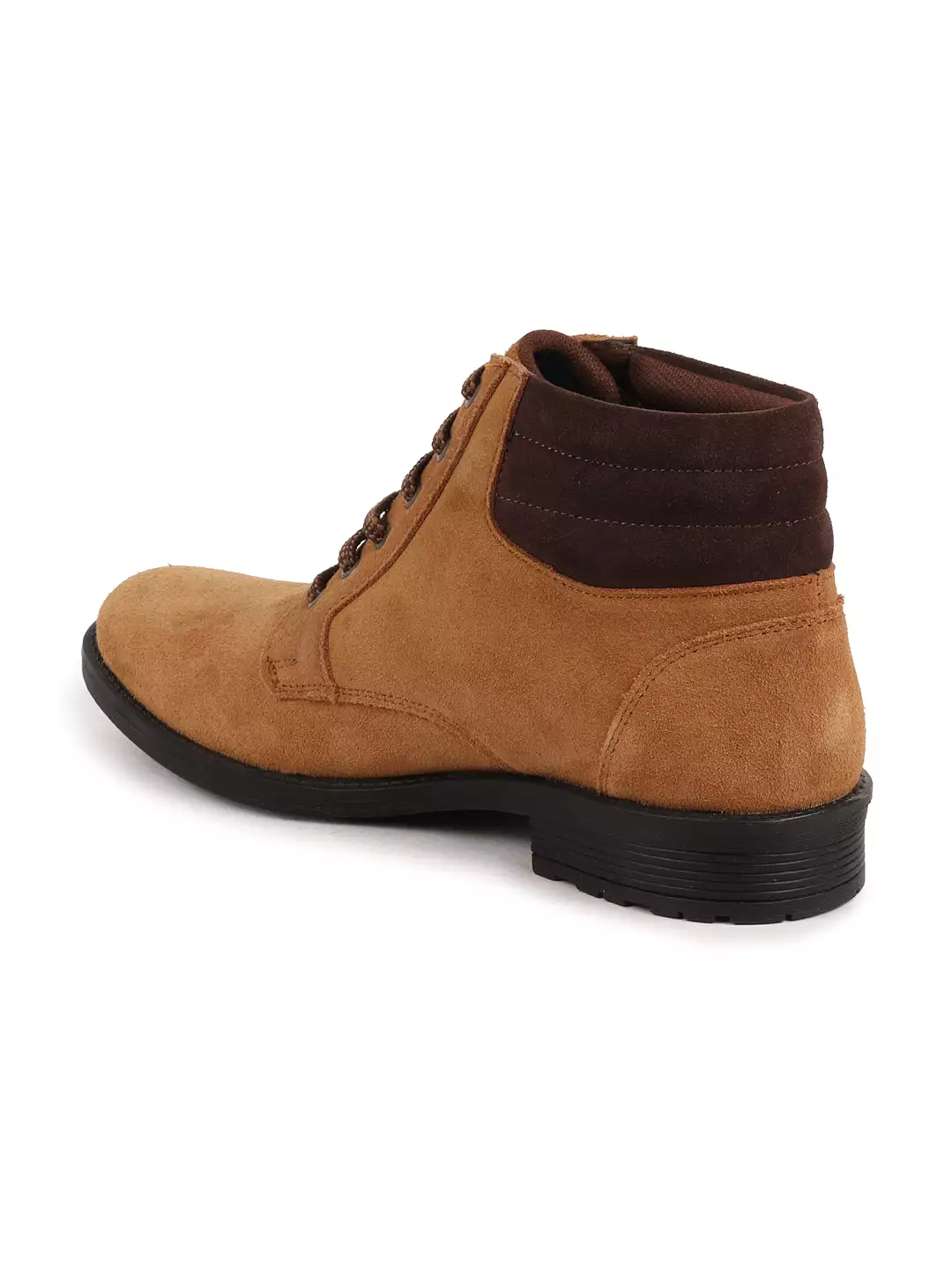 Men Tan Suede Leather Chukka High Ankle Boot For Biking|Hiking|Trekking