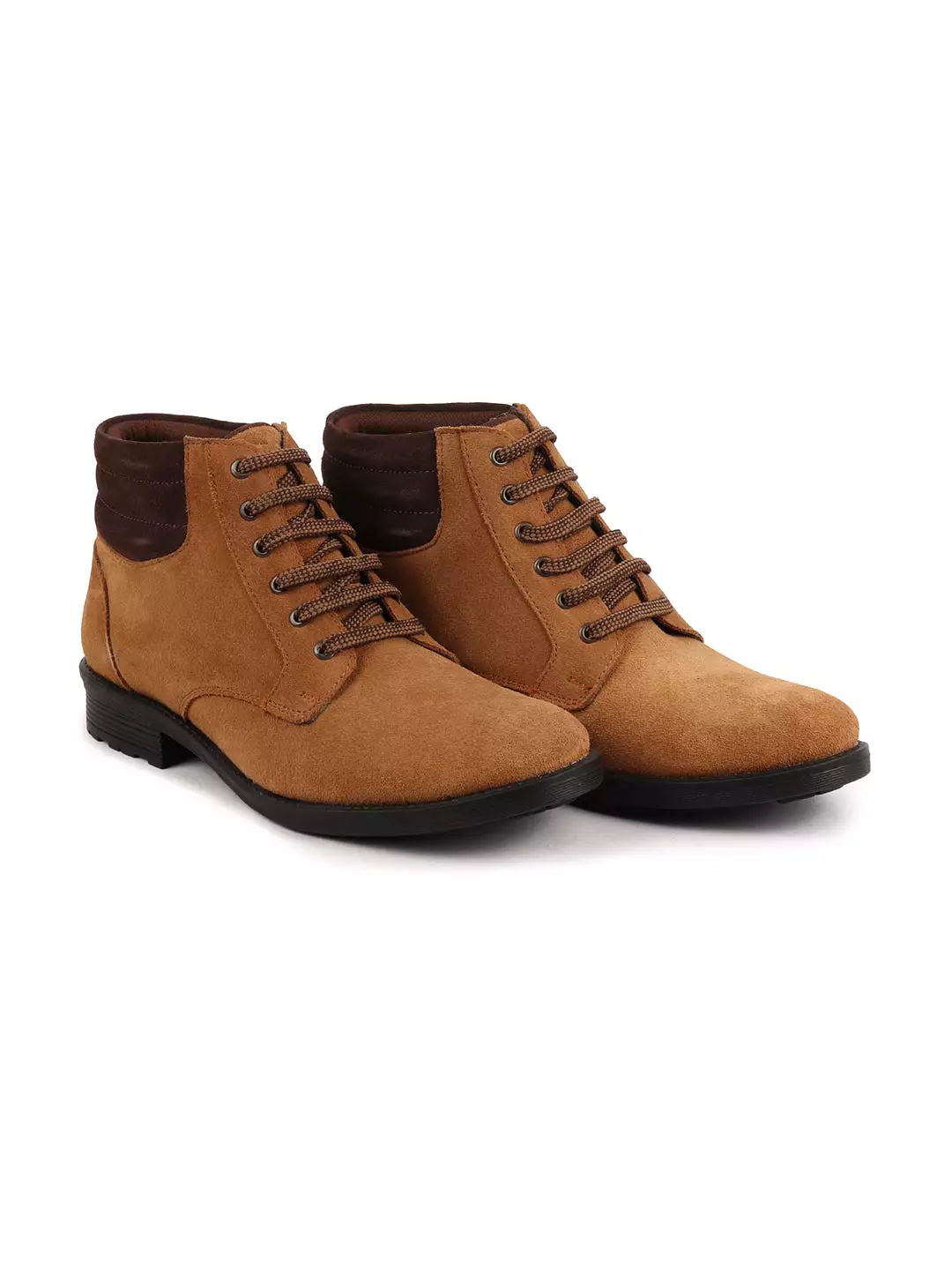 Men Tan Suede Leather Chukka High Ankle Boot For Biking|Hiking|Trekking