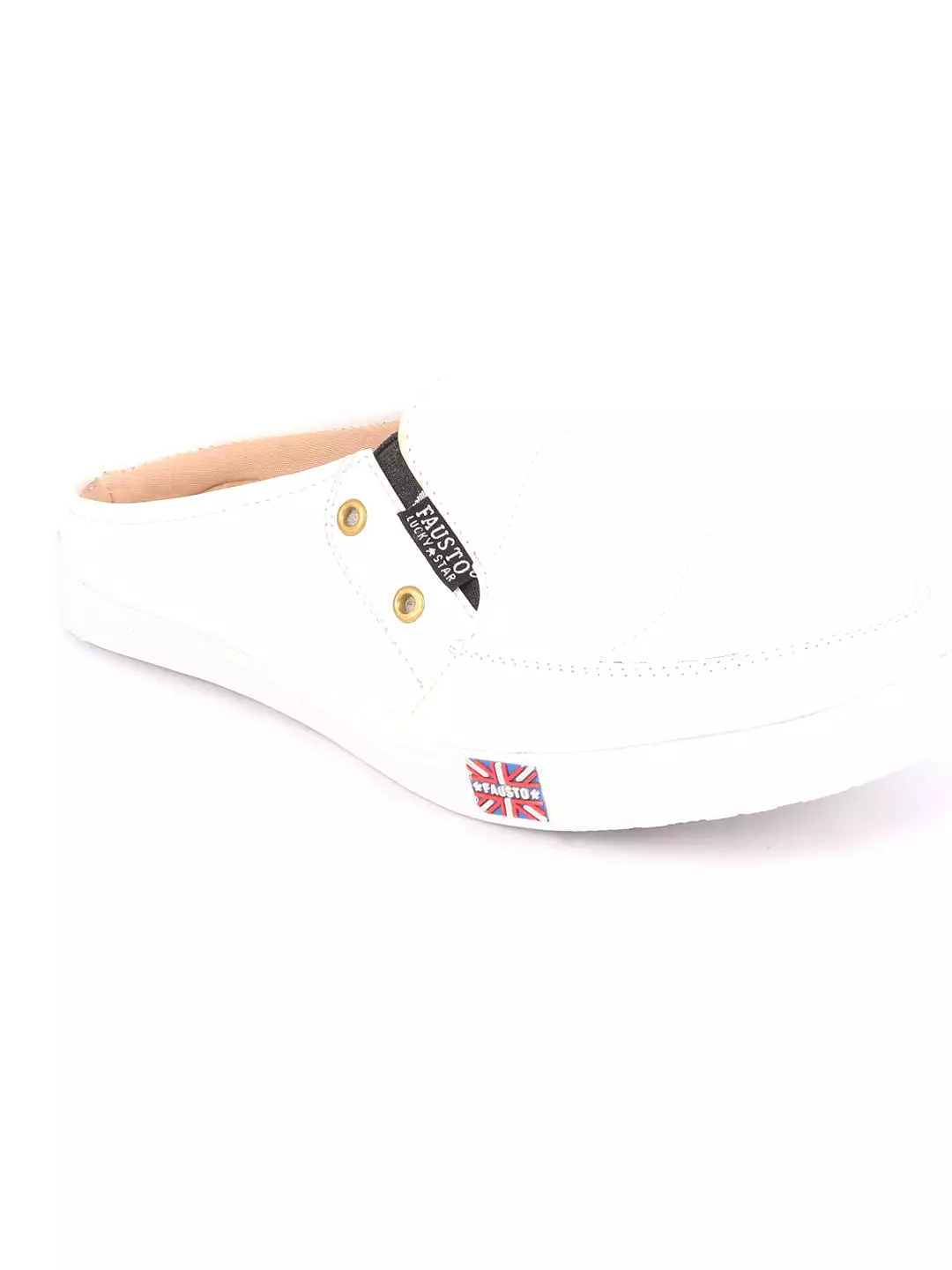 Men White Casual Slip-On Shoes