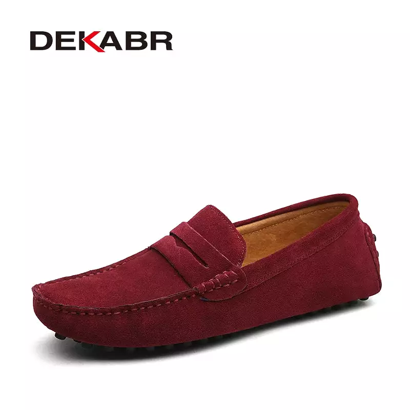 Mens Flat Large Size 49 Men Loafers Soft Moccasins High Quality Spring Autumn Genuine Leather Shoes Men Warm Flats Driving Shoes