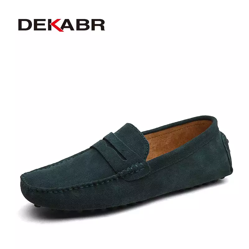 Mens Flat Large Size 49 Men Loafers Soft Moccasins High Quality Spring Autumn Genuine Leather Shoes Men Warm Flats Driving Shoes