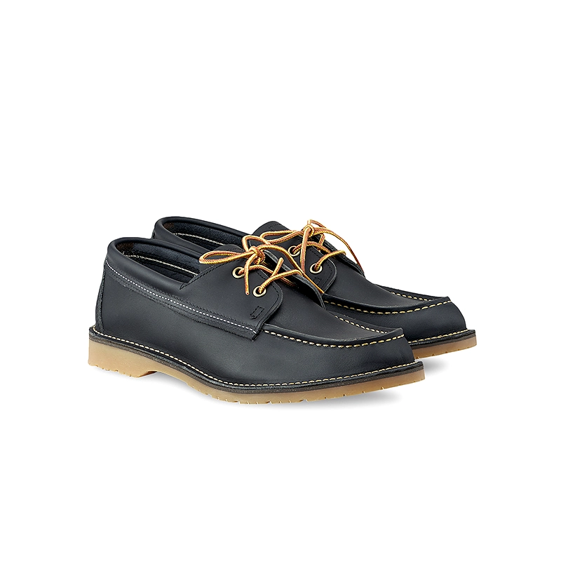 Men’s Leather Shoes for All Seasons, Black Low-Top 