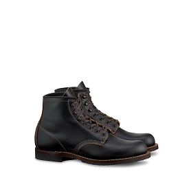 Men’s Leather Shoes for All Seasons, Black Mid-Top 