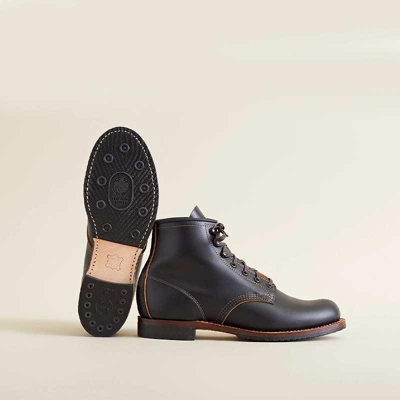 Men’s Leather Shoes for All Seasons, Black Mid-Top 