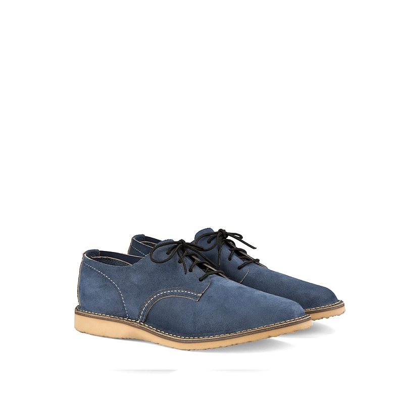 Men’s Leather Shoes for All Seasons, Blue Low-Top 