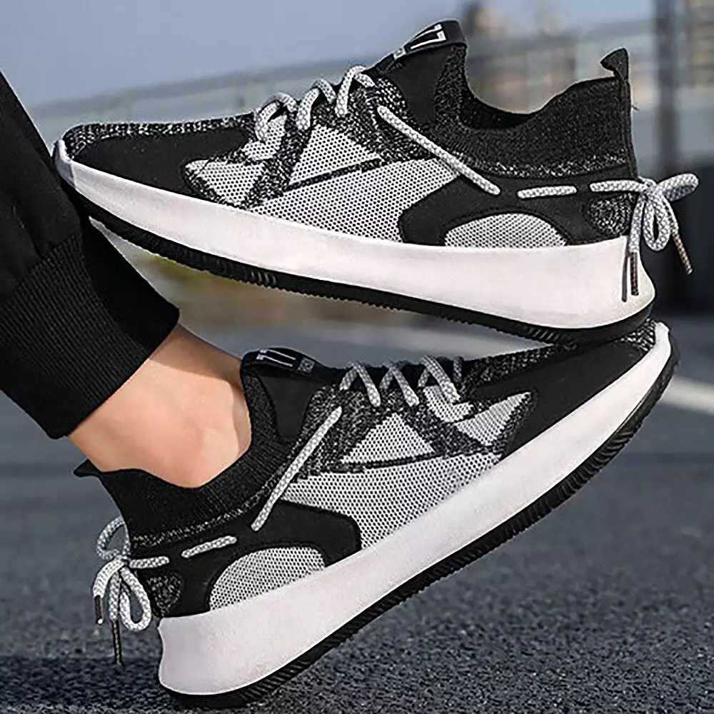 Men's Running Shoes Shock Absorption Ultralight Breathable Comfortable Sports Sneakers Walking Flying Woven Casual Shoes