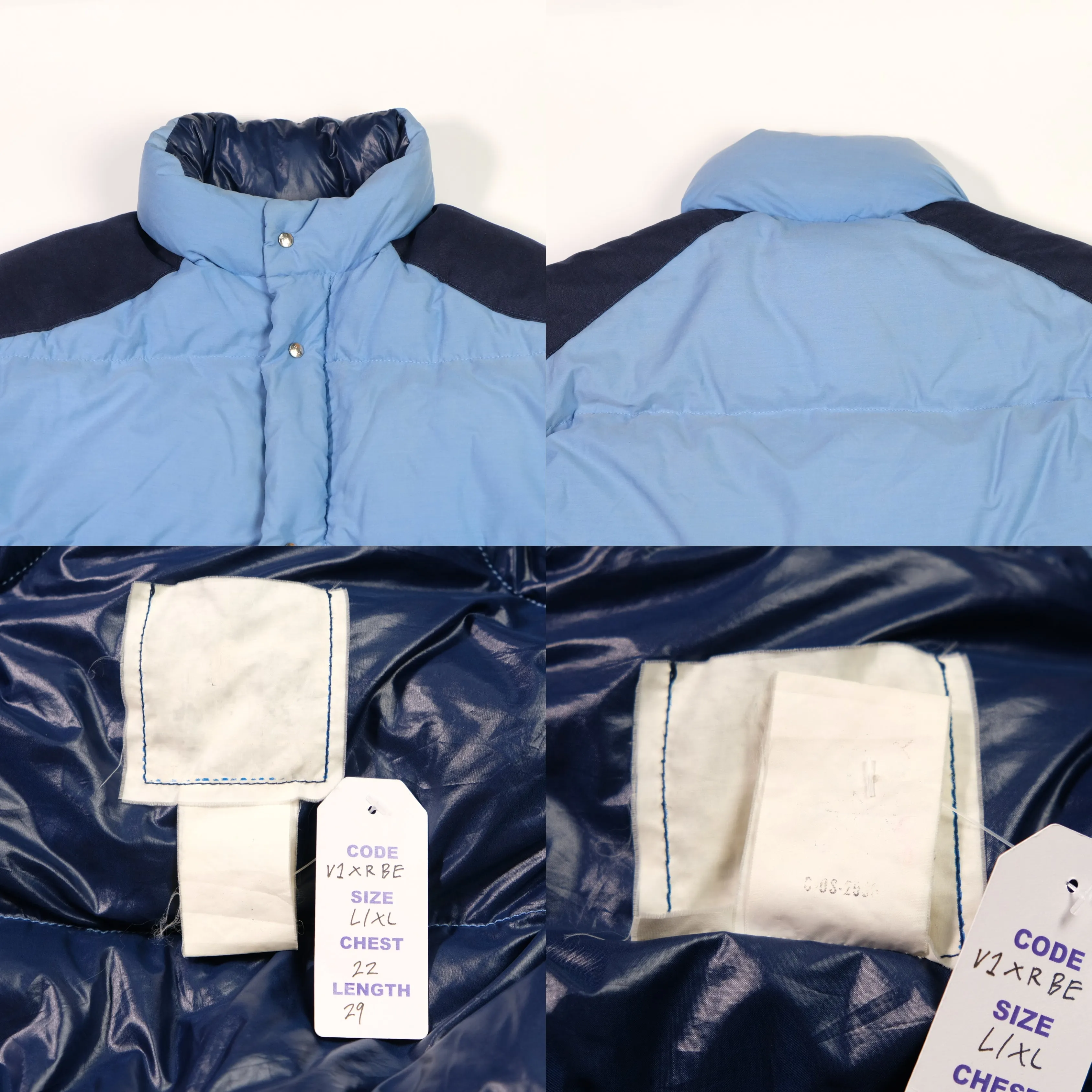 Moncler Asics Vintage 1980s Blue Puffer Jacket Large/XL