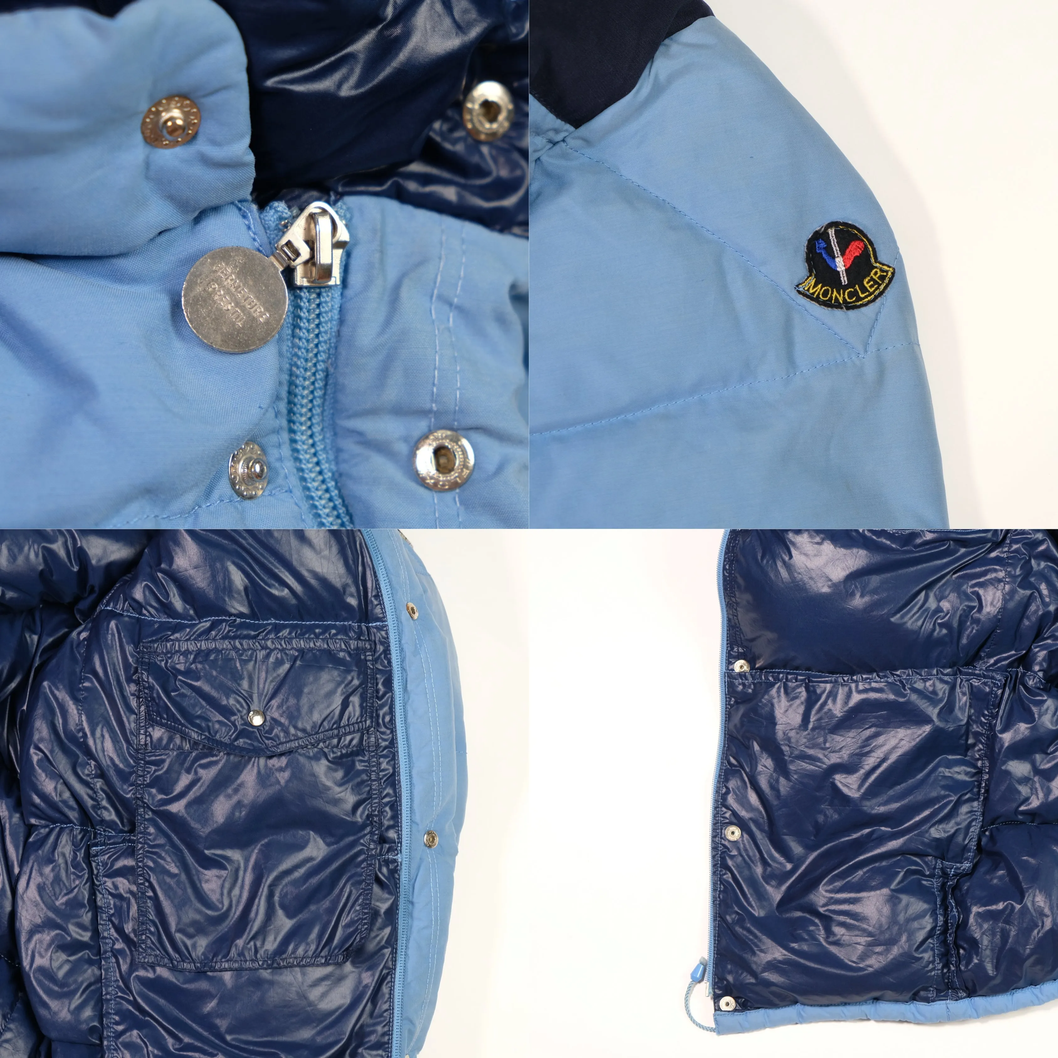 Moncler Asics Vintage 1980s Blue Puffer Jacket Large/XL