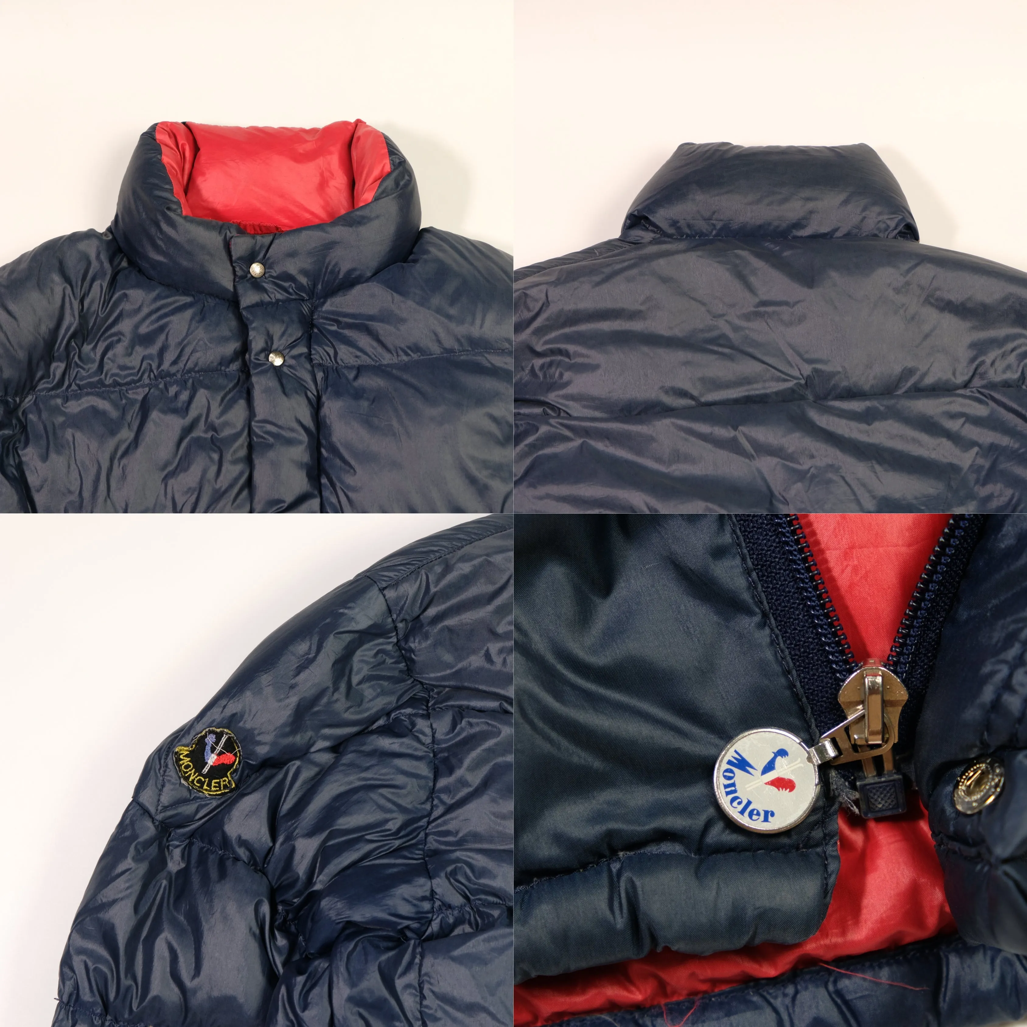 Moncler Asics Vintage 1980s Japan Navy Blue Puffer Jacket Medium/Large