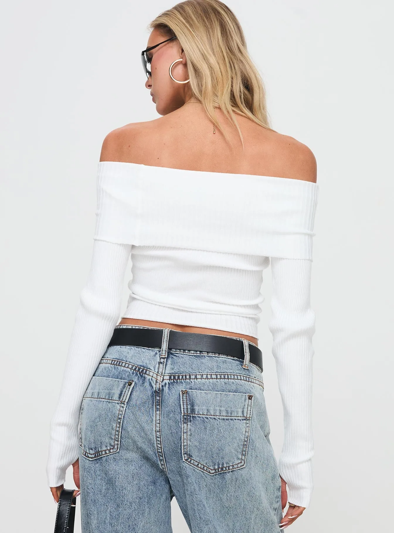 Morley Off Shoulder Sweater White