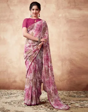 Multi Georgette Printed Sarees