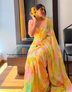 Multicoloured Sequence Saree