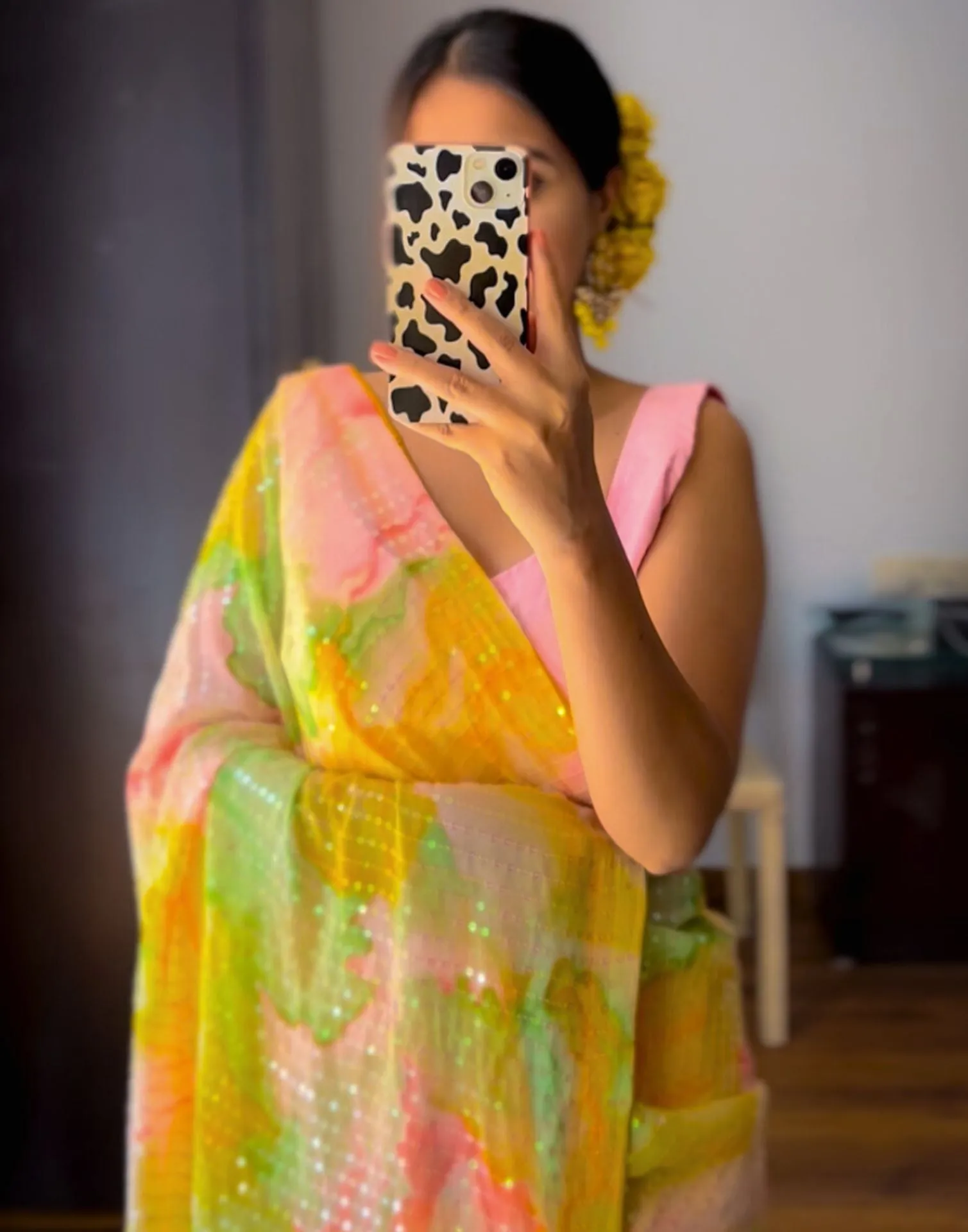 Multicoloured Sequence Saree