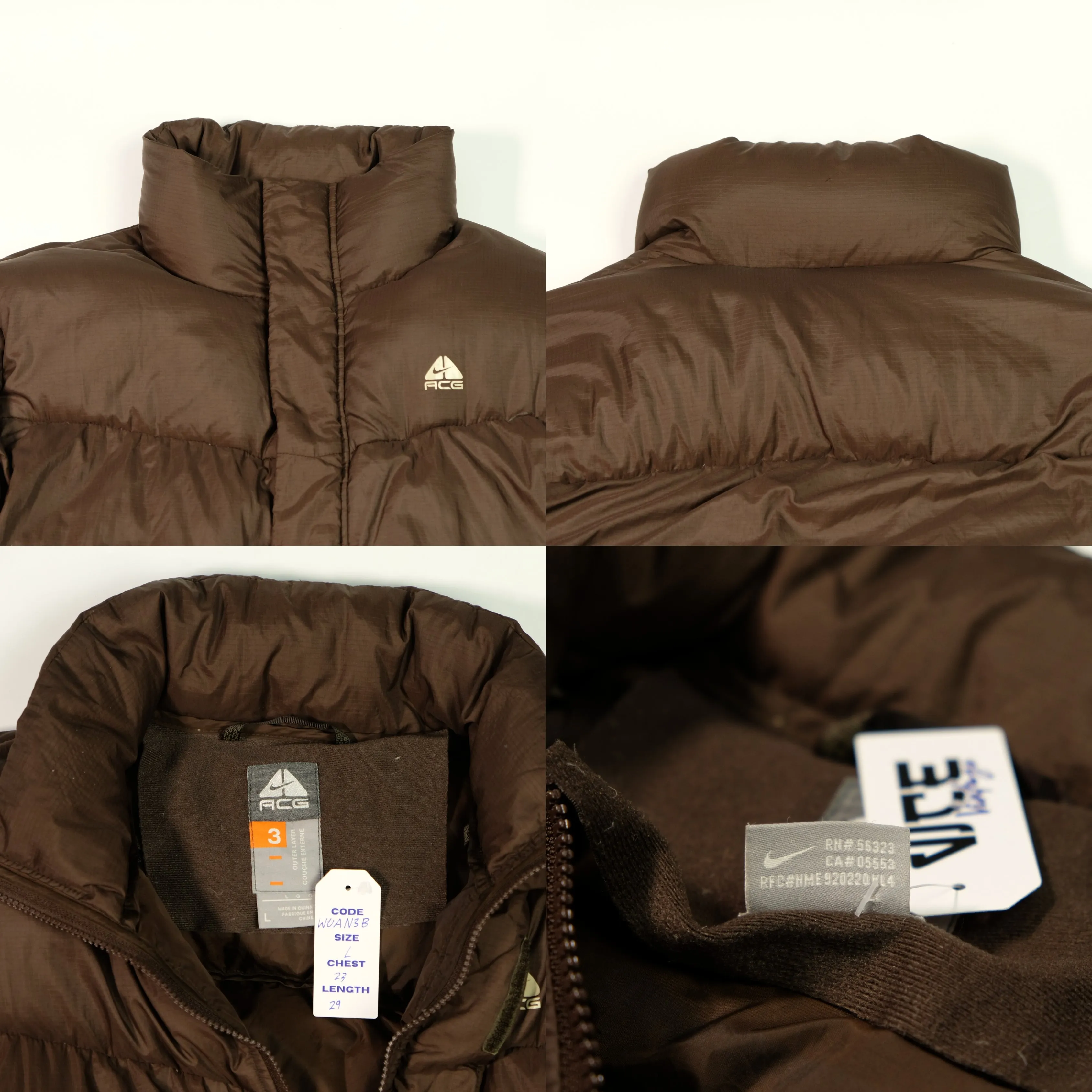 Nike ACG Vintage Brown 550 Down Puffer Jacket Large