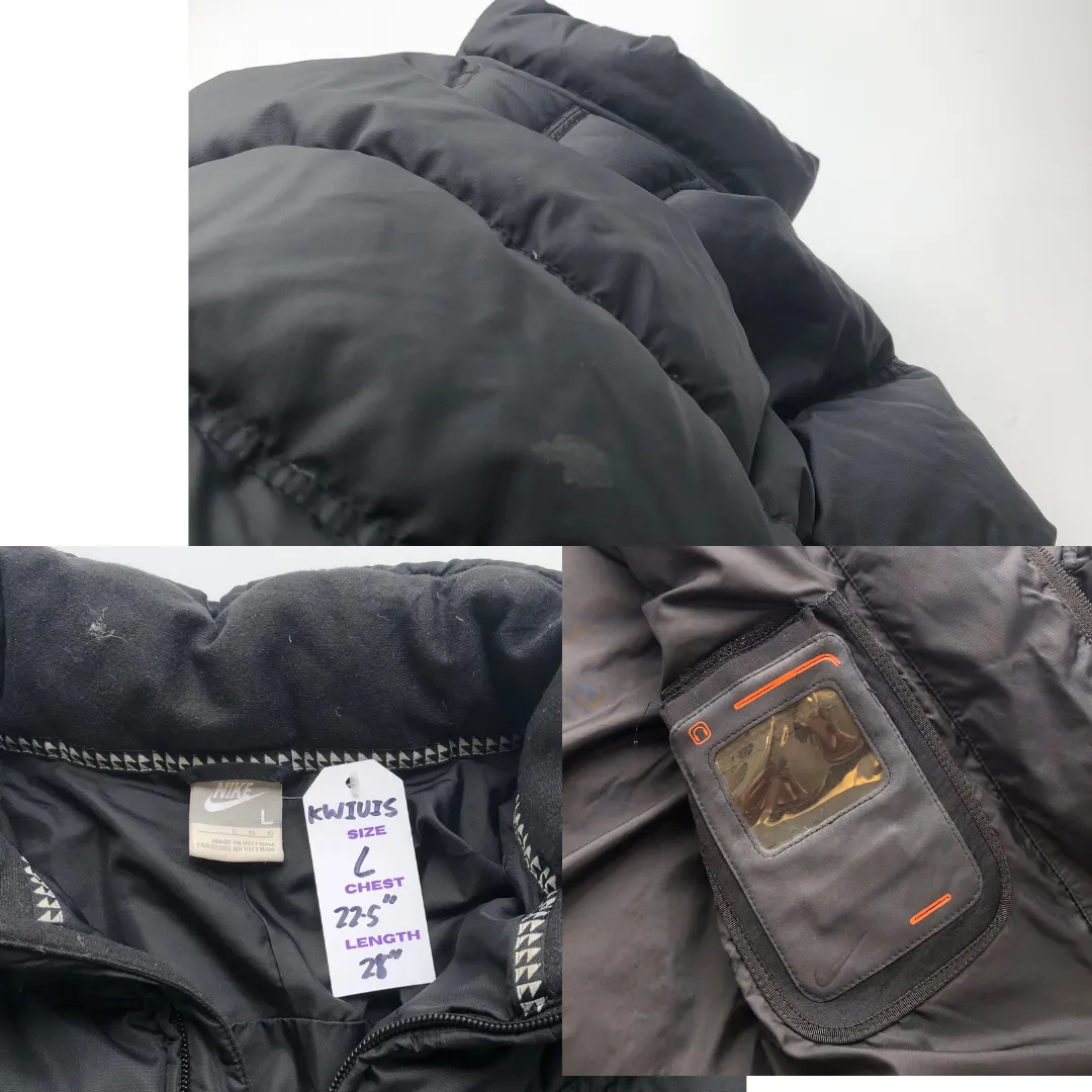 Nike Vintage Black Down Puffer Jacket Large