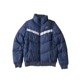 Nike Vintage Navy Down Puffer Jacket Zip-Off Arms Small