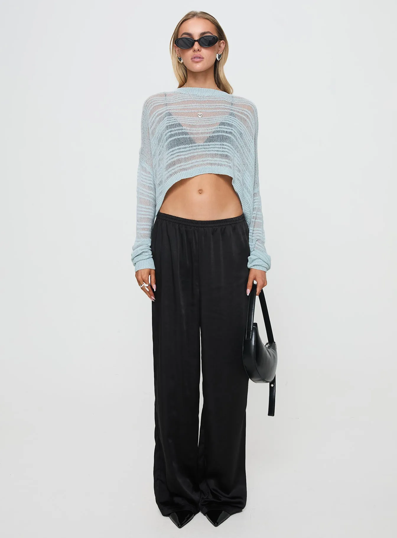 Obarik Cropped Sweater Blue