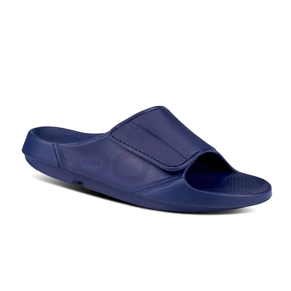 Oofos Ooahh Sport Flex Recovery Slide Sandal - Navy