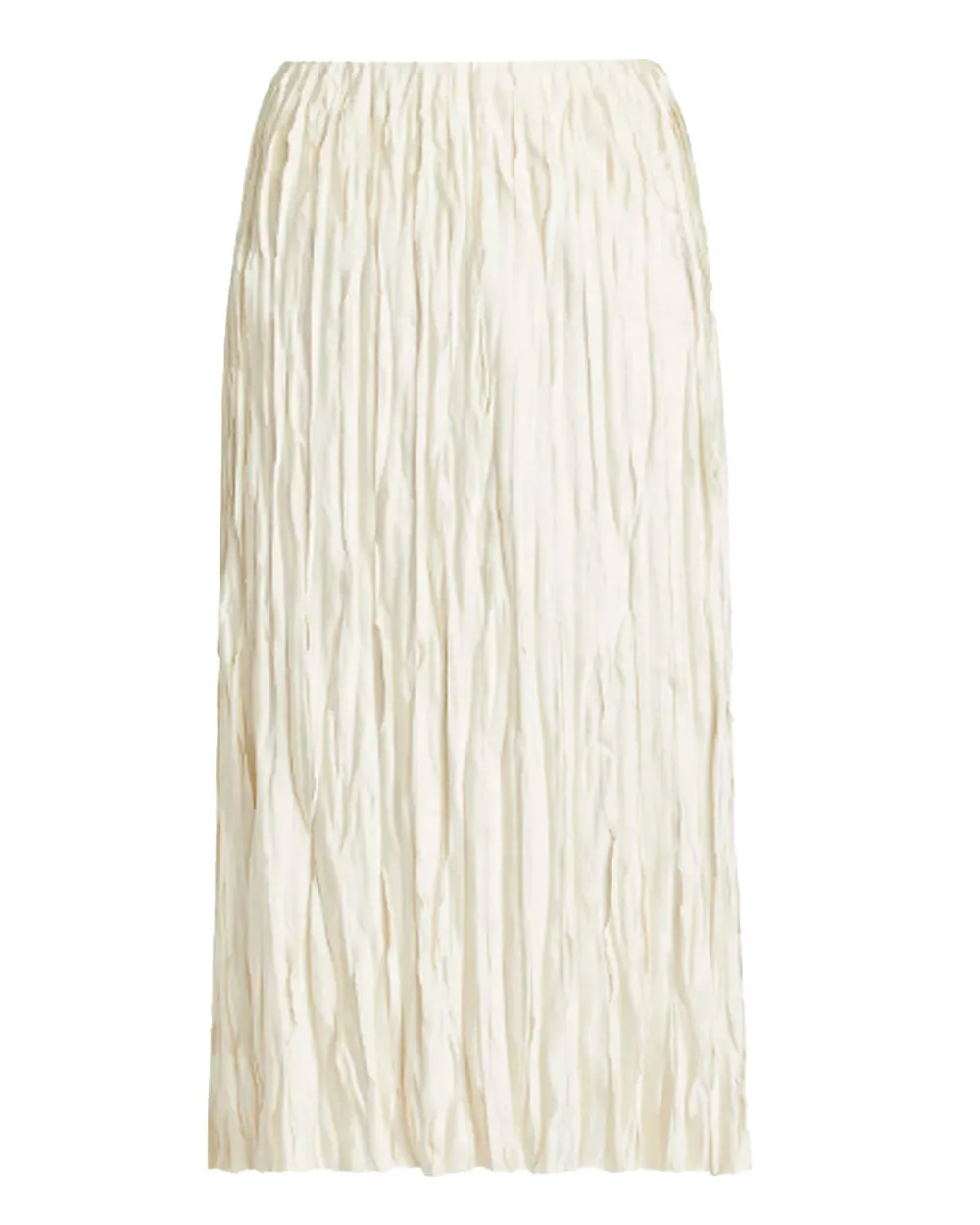 Pale Ivory Crushed Bias Strip Skirt